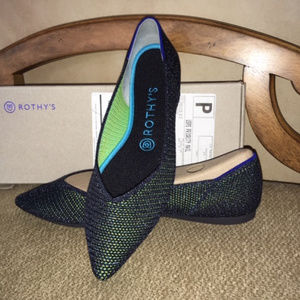 NIB Rothy's Metallic Lattice Stitch Point - Size 8